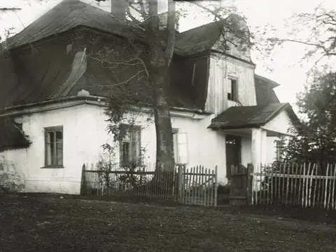 Dwór Gruszów Wielki, na Dziale, fot. lata 20. XX w., aut. Jan Szczęsny Płatkowski, Muzeum Etnograficzne w Krakowie